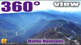 Malibu Mountains 360° drone view in Malibu CA in 4K