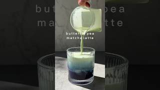 Butterfly pea tea matcha latte #matcha #latte #matchalatte #icedmatcha #butterflypea #matchapowder