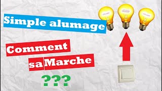 installation simple allumage avec 3 lampes -  شرح طريقة توصيل دارة بسيطة .