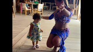 Belly Dance Queen Yasmin Dancing with Kid