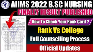 AIIMS BSc Nursing Result 2022 Published 🥳🤩 | How to Check Rank Card | Aiims Bsc Nursing Cutoff