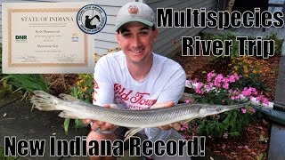 Indiana Kayak Fishing: New STATE RECORD Shortnose Gar Caught on Camera! 8/7/21