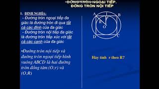 TOÁN 9 HH TUẦN 25 ĐƯỜNG TRÒN NGOẠI TIẾP ĐƯỜNG TRÒN NỘI TIẾP