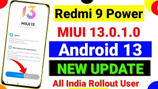 Redmi 9 Power MIUI 13.0.1.0 Update | Redmi 9 Power New Update | Redmi 9 Power Android 13 Update