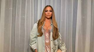 Jennifer Lopez's Plunging Blush Pink Slip Dress Was So 'Wicked' Coded