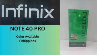 INFINIX NOTE 40 PRO colors: vantage green and titan gold