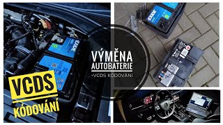 Výměna autobaterie + vcds kódování / Škoda Superb 3