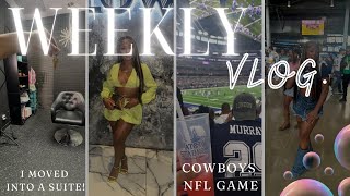 WEEKLY VLOG | my first NFL game, College tailgating, new suite set up!, nail maintenance + more