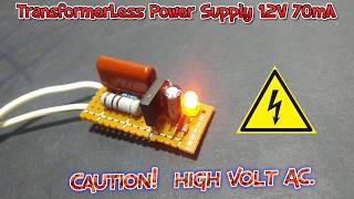 How to Make a Transformerless Power Supply(220v/12v)