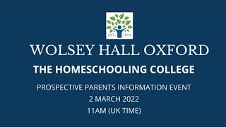 Wolsey Hall Oxford Prospective Parent Information Evening