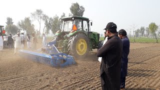 John deere 6140_4wd tractor working.. And these people have come to see how the earth is modernized