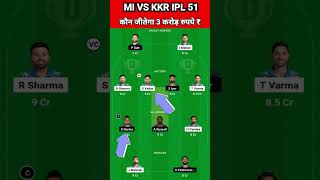 MI vs KKR Dream11 Team Prediction Today 2024