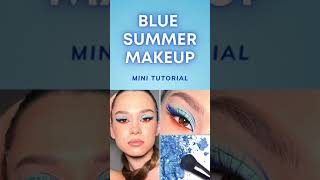 Blue Fox Eye Makeup Tutorial | Blue Eyeshadow #shorts