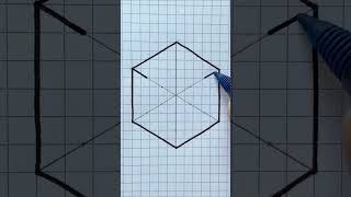 👉 3D Hexagon Easy Drawing #ddart #simpledrawing #3d #shorts