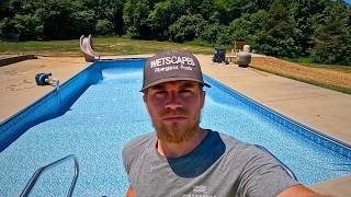 Vinyl liner install on the Big pool remodel 20x50 | tips on how to install [Inground pool]