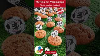 Nutella Muffins mit Vereinsfahne - Fußballmuffins - Kinderleichte Becherküche