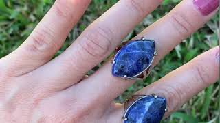 Sodalite Stone Ring - Natural Sodalite Jewelry - Magic Crystals