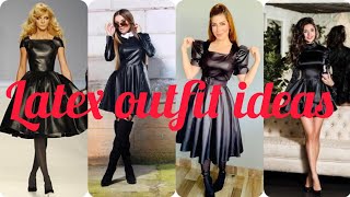 latex leather dresses/latex leather frock outfit ideas/latex outfit for cutest girls #cute