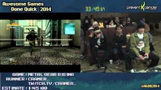 Metal Gear Rising: Revengeance SPEED RUN (1:23:03) (Hard) Live at #AGDQ 2014