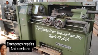 Projects from the machine shop week 42 2024 emergency repairs and new lathe!!