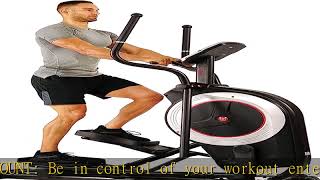 Sunny Health & Fitness Electric Eliptical Trainer Elliptical Machine w/Devicec Holder, Programmable