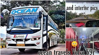 ocean travels Volvo b9r cabin ride in Hospet city|running on Bellary-Mumbai|bus fans will love horn