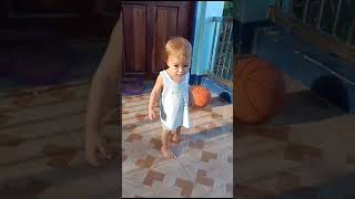 Future basketball player. First baby training. #familyvlog #cutebaby #cute #baby #babysvlog #babyboy