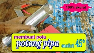 trik cerdas memotong pipa sudut 45° tanpa mesin cutting|| welding ideas.| #lifehacks #welding #triks