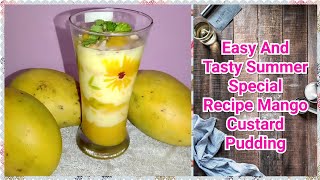 Summer Special Recipe Mango Custard Pudding||Mango Dessert Recipe||Mango Custard Pudding In Telugu