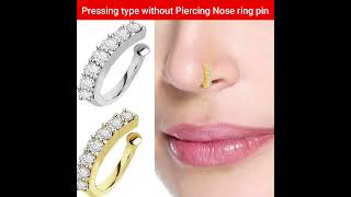 Pressing without Piercing Nose ring pin Stud for Girls (Combo 2pcs Gold & Silver) #shorts #nsoni