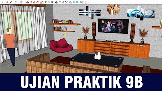 Desain Interior Sketchup | Ujian Praktik 9B