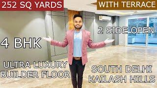 4 BHK || ULTRA LUXURY BUILDER FLOOR || 2 SIDE OPEN || SOUTH DELHI || EAST OF KAILASH