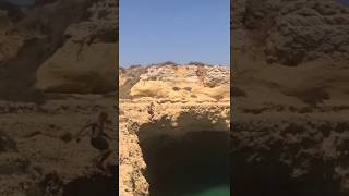 Cliff jump COLLISION 50 feet on to boat.