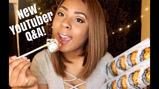 SUSHI MUKBANG | NEW YOUTUBER Q&A!