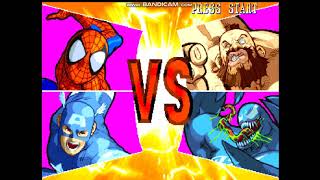 Marvel VS Capcom Clash of Super Heroes - Spider-Man and Captain America playthrough pt 1/2