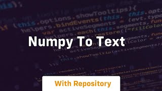 numpy to text