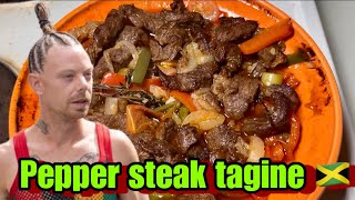 HOW TO COOK JAMAICAN PEPPER STEAK IN TAGINE !