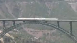 Trail run of Train on Chenab(#Chandrabhaga) Bridge #Reasi ,#Jammu #jk #himalayanrailway #india