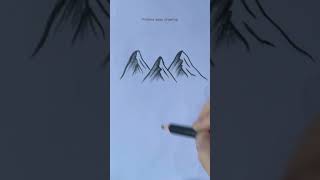 How to draw a mountain 🏔️ very easy #drawing #art #shorts #satisfying #short