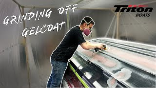 DIY Bass Boat Restoration: Grinding Off Bad Gel Coat (Osmosis Repair) | Part 5 Triton TR-20 Rebuild