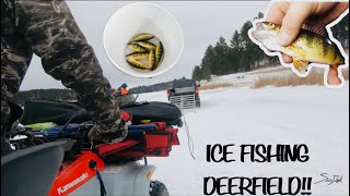 ICE FISHING DEERFIELD LAKE!!