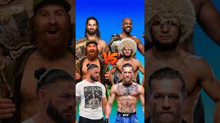 WWE VS UFC 😈 Seth Rollins, Sami Zayn, Roman Reigns vs. Conor, Khabib, Jones 🤬 #wwe