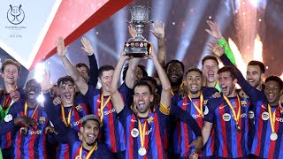 لحضة تتويج برشلونة بكاس السوبر الاسباني The moment Barcelona won the Spanish Super Cup