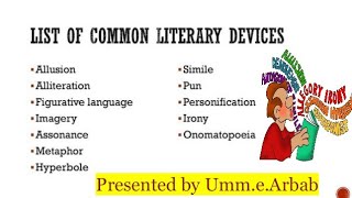 Literary Devices (literary terms) with definition and examples/figures of speech/in urdu