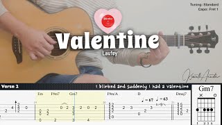 Valentine - Laufey | Fingerstyle Guitar | TAB + Chords + Lyrics