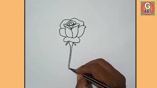 গোলাপ আঁকা সহজ🌹Easy  Rose drawing