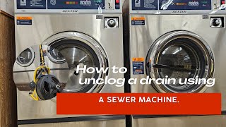 How to unclog a drain using a sewer machine. #iowa #laundromat #illinois