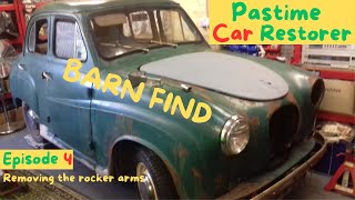 Austin A30  Barn find. Classic car restoration. How to remove rocker arms pushrods