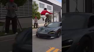 IShowSpeed jumps over a Lamborghini and a McLaren back to back.