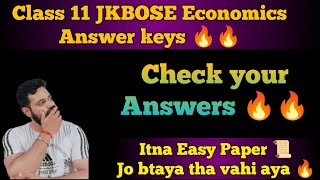 JKBOSE Class 11 Economics Answer key 2022-23  | JKBOSE Economics Paper